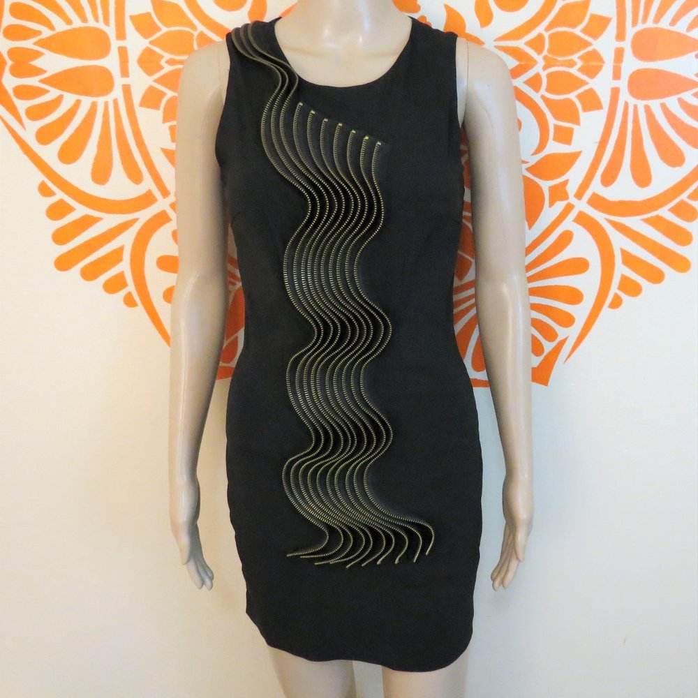 Twenty One Black Fitted Zipper Dress S/P